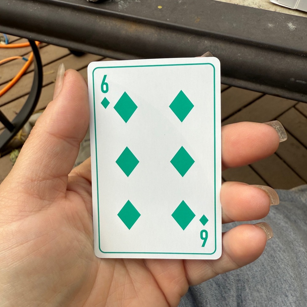 Dior Emerald Six of Diamond Playing Card